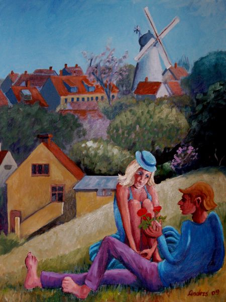 Romance på Bokul, Gudhjem (olie 80 x 60).JPG