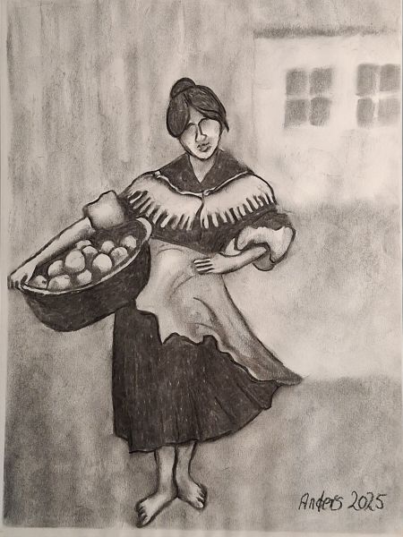 Bondekone fra Irland ca. 1900 (1) (Kul på papir 40 x 30).jpg