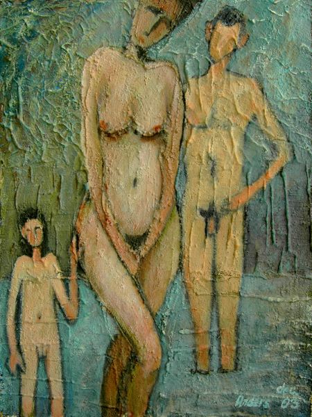 Kvinde, mand, barn (spartel, akryl 40 x 30).jpg