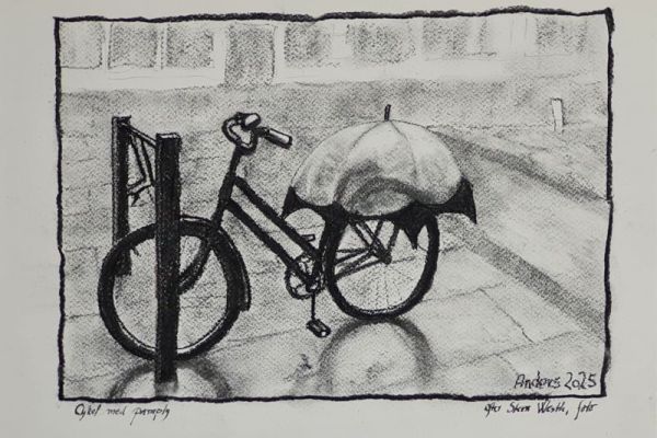 Cykel i regnvejr (kul på papir 30 x 40).jpg