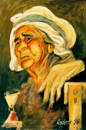 Gammel_kone_fra_Stratonikia_Tyrkiet_akryl_1998.jpg