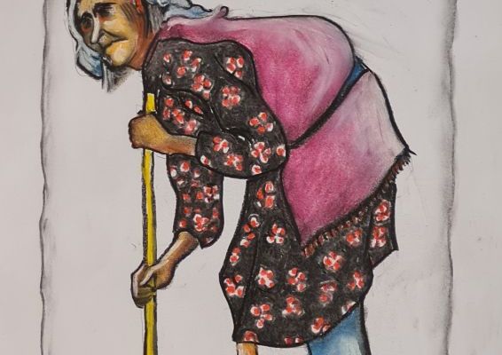 Gammel tyrkisk bondekone (1) (kul og pastel på papir 40 x 30).jpg