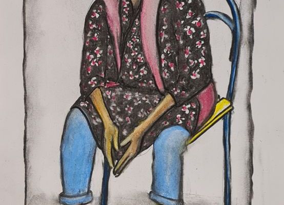 Gammel tyrkisk bondekone (2) (kul og pastel på papir 40 x 30).jpg