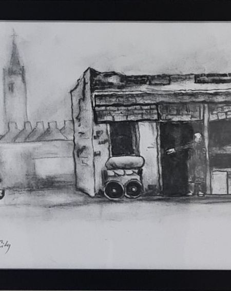 Høker i det gamle Dublin (kul på papir 30 x 40).jpg