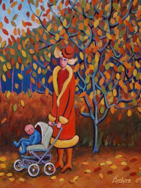 I parken med farmor (olie 60 x 50).JPG