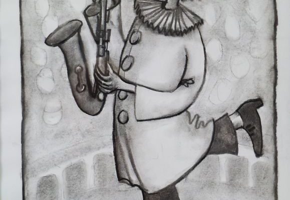 Klovn med sax (kul på papir 40 x 30).jpg