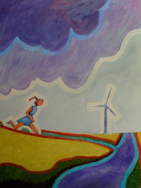 Kondiløber og vindmølle (spartel, akryl, olie 80 x 60) (2).jpg