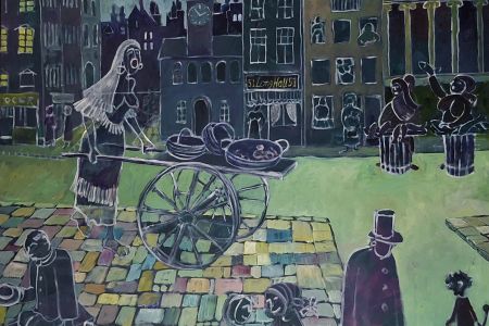 Mollys spøgelse med kærren (akryl, olie 80 x 120).jpg
