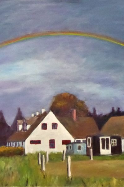 Regnbue over Lille Myregaardsvejen 8, Bornholm (olie 60 x 80).JPG
